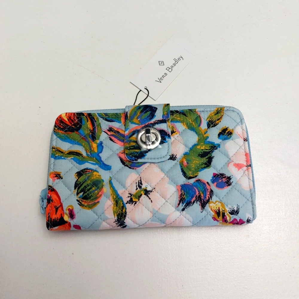 Vera Bradley Turnlock Wallet Sea Air Floral NWT